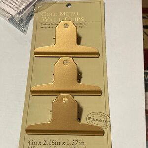 Cost Plus World Market Gold Wall Clips Set